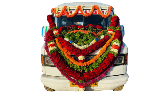 Prakruthi flower hearse van Swarga Ratha